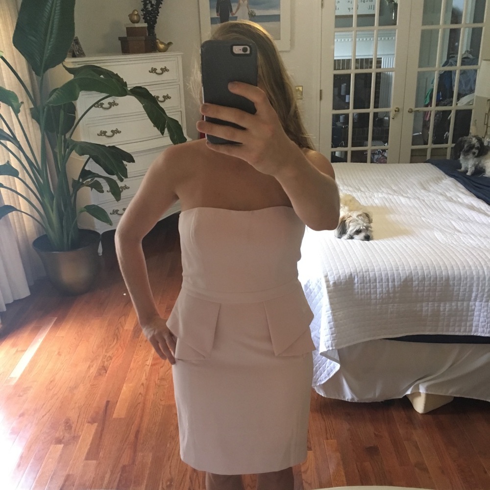 Aidan Mattox Strapless Light Pink Pencil Dress